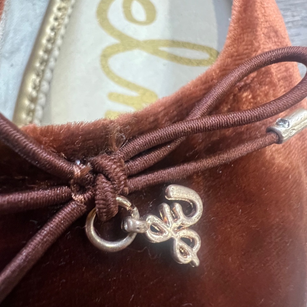Sam Edelman Girls Felicia Mini Ballet Flats Deep Orchard Velvet Fall/Holiday - Picture 4 of 11